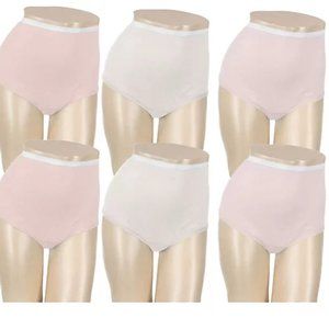 Women's High-Waist Briefs - Pink and White